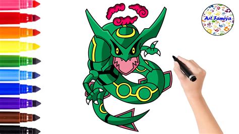 how to draw rayquaza easy|rayquaza painting.